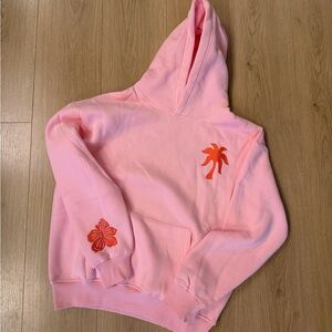 Pink Palm Puff Hoodie